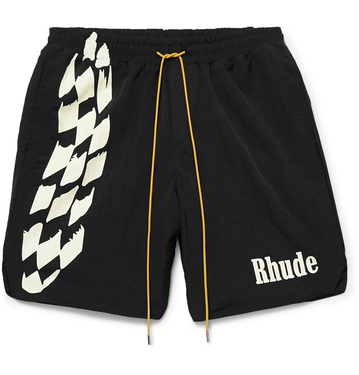 Photo: Rhude - Printed Shell Drawstring Shorts - Black