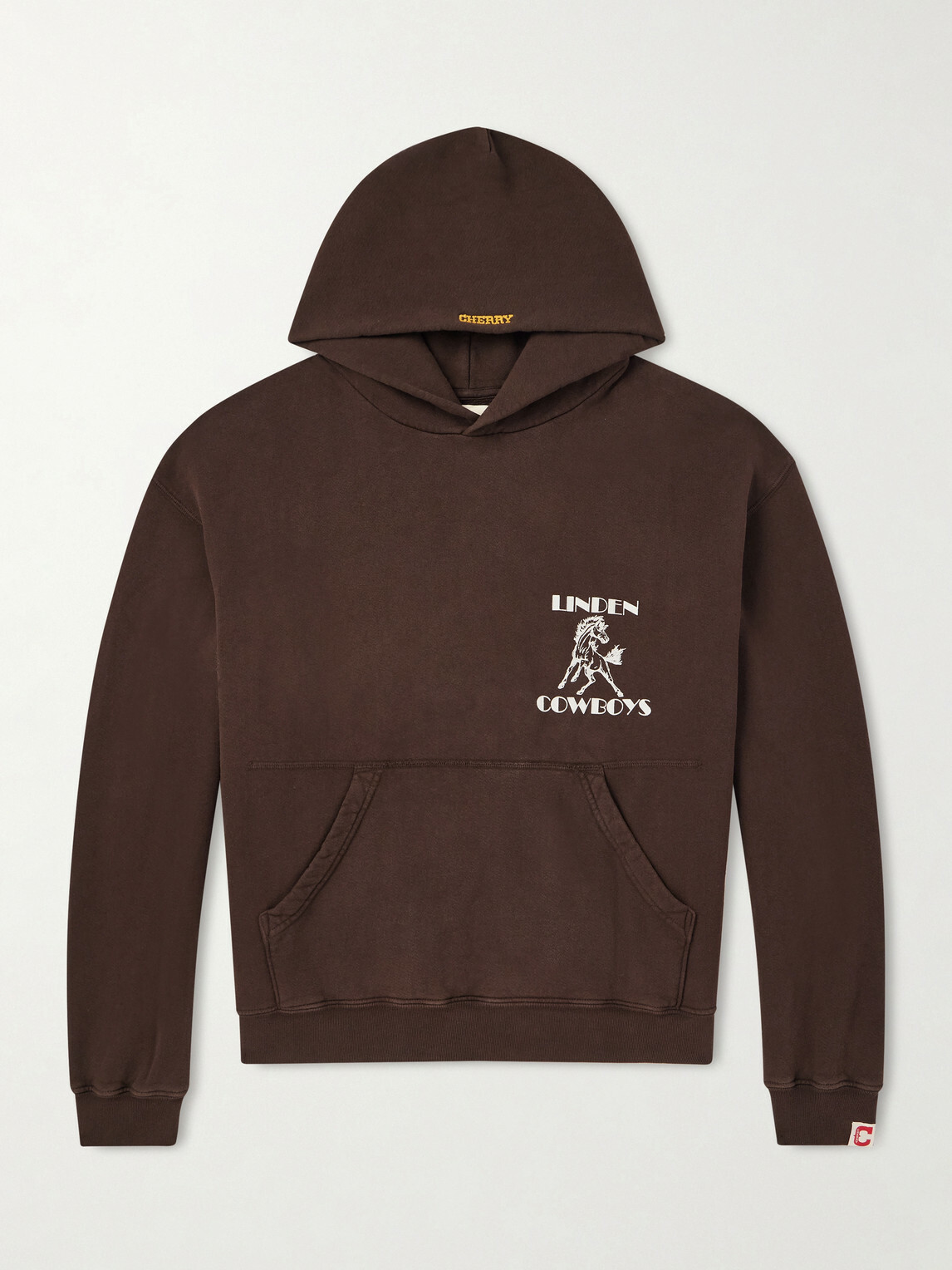 Cherry Los Angeles - Cowboys Logo-Embroidered Printed Cotton-Jersey Hoodie - Brown