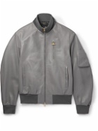 Dunhill - Leather Bomber Jacket - Gray