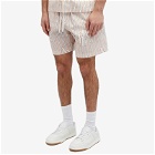 AMIRI Men's Staggered Logo Poplin Shorts in Cream Tan