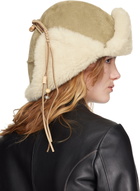 OPEN YY Tan Braided Faux-Shearling Trapper Hat