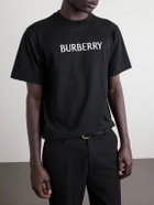 Burberry - Seth Logo-Print Cotton-Jersey T-Shirt - Black
