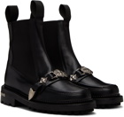 Toga Pulla SSENSE Exclusive Black Embellished Chelsea Boots