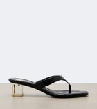 Saint Laurent Sip Cassandre leather thong sandals