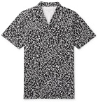 Officine Generale - Dario Slim-Fit Camp-Collar Printed Cotton-Seersucker Shirt - Black