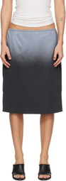 Alexander Wang Gray Reflective Mid-Rise Midi Skirt
