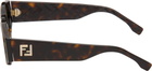 Fendi Brown FF Squared Sunglasses