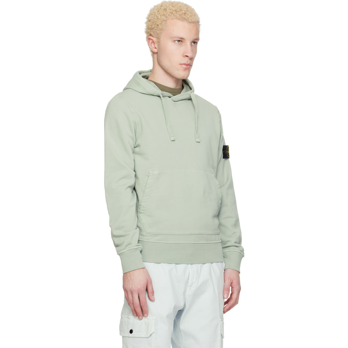 Stone Island Green 6100062 Organic Cotton Fleece Hoodie