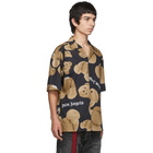 Palm Angels Black and Brown Kill The Bear Bowling Shirt