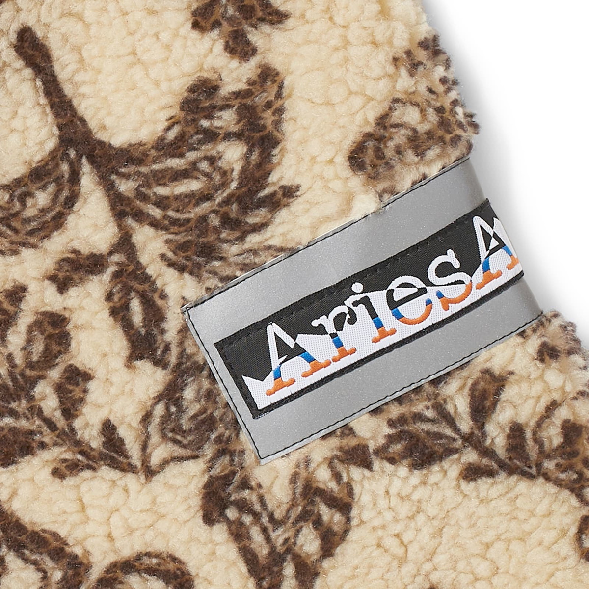 Aries Floral Oversized Fleece Hoodie in Ecru