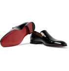 Christian Louboutin - Dandelion Grosgrain-Trimmed Patent-Leather Loafers - Black
