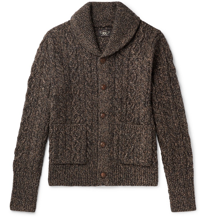 Photo: RRL - Shawl-Collar Wool, Cotton and Linen-Blend Cardigan - Brown