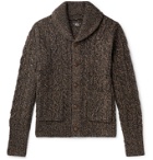 RRL - Shawl-Collar Wool, Cotton and Linen-Blend Cardigan - Brown
