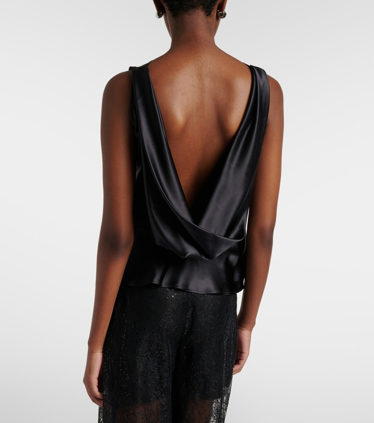 Nina Ricci Silk-blend satin top