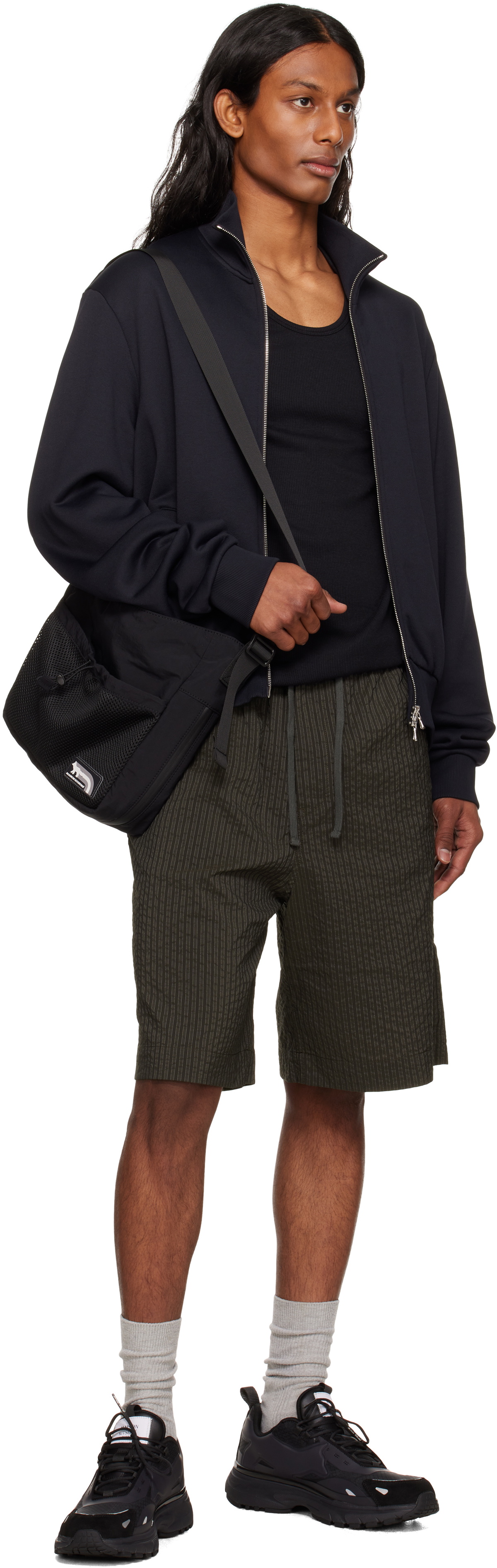 Maison Kitsuné Black Flash Fox Messenger Bag