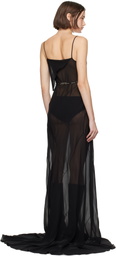 Ann Demeulemeester Black Aarricia Long Bias Slip Dress
