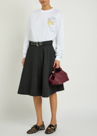 Ganni Belted Twill Midi Wrap Skirt Black