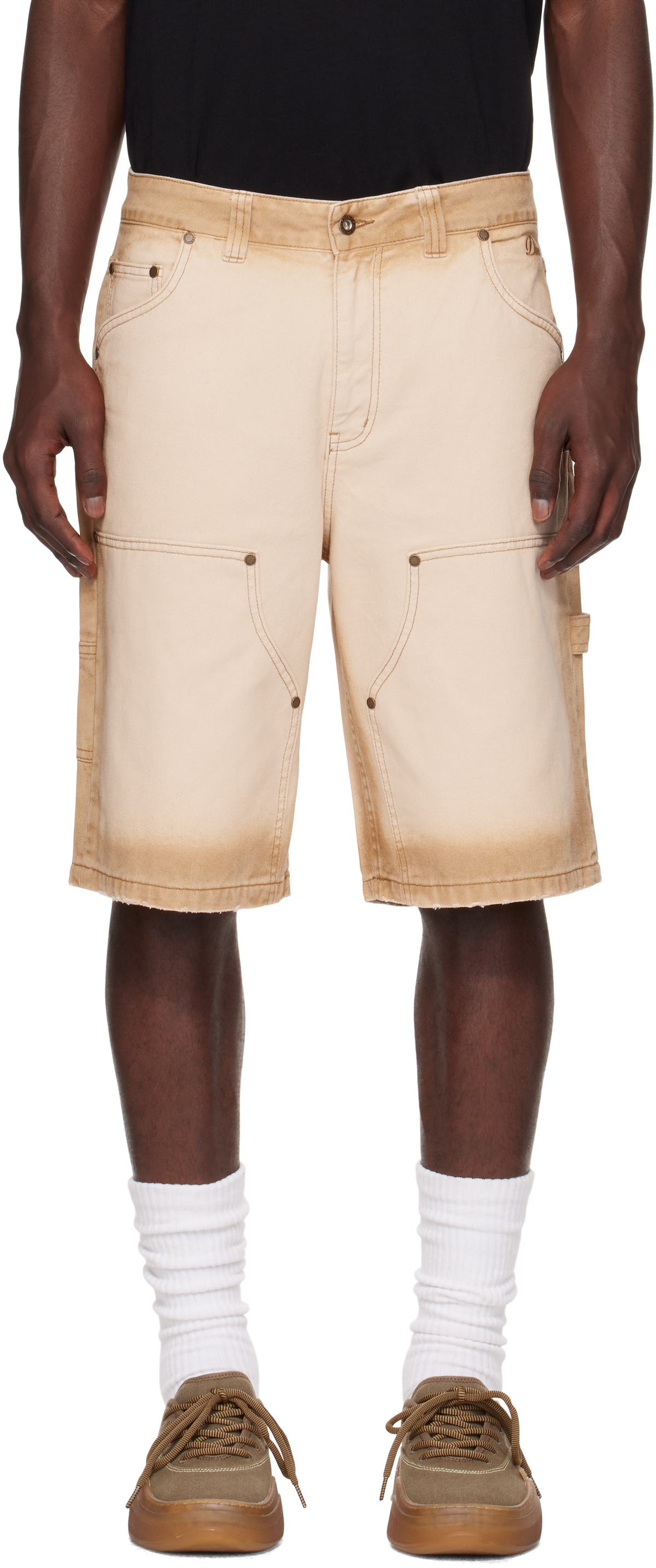 パンツ nonnative/MANAGER EASY SHORTS  PATCHWORK nonnative - Manager Easy Patchwork Cotton Shorts - Blue