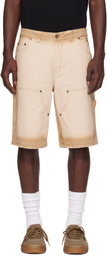 Dime Beige Carpenter Denim Shorts