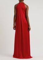 Stella Mccartney Chain-embellished Satin Gown Red