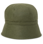Needles - Slub Linen and Cotton-Blend Bucket Hat - Army green