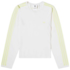 Adidas x Wales Bonner Knit Long Sleeve T-Shirt in Chalk White/Semi Frozen Yellow