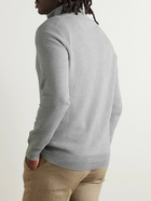 Polo Ralph Lauren - Logo-Embroidered Honeycomb-Knit Cotton Half-Zip Sweater - Gray