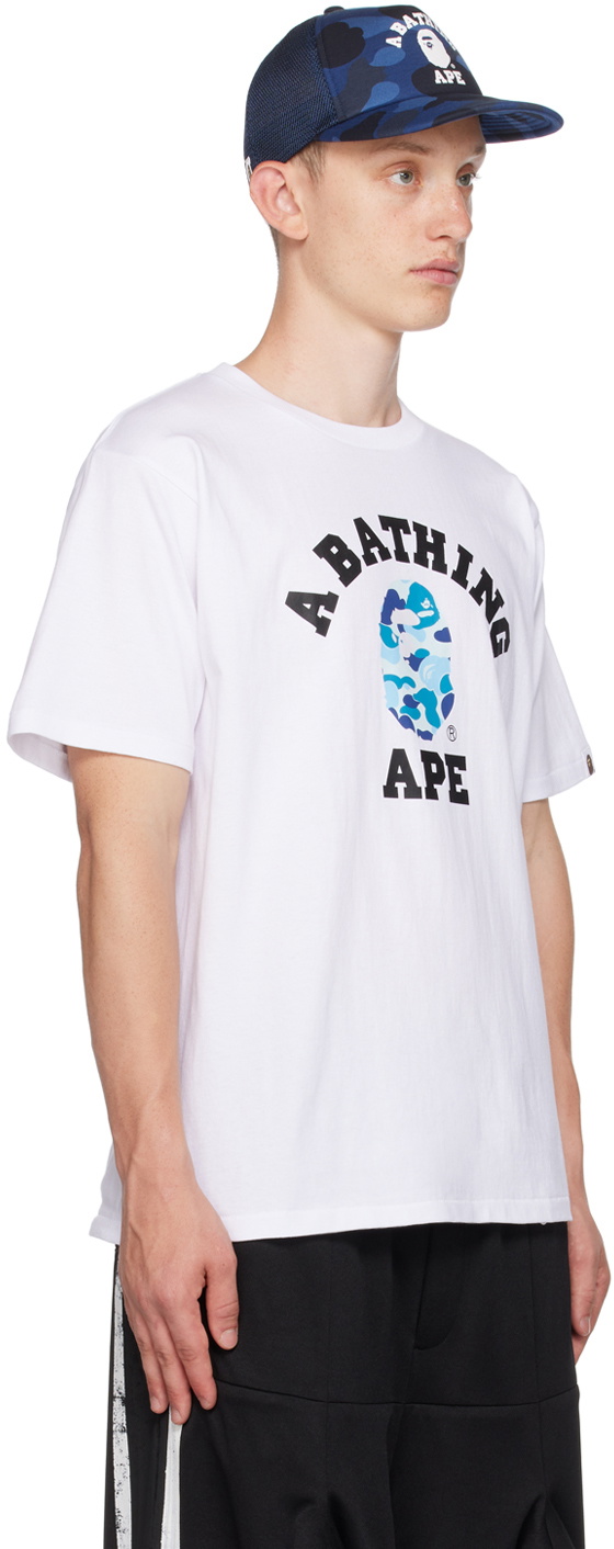 BAPE White ABC Camo College T-Shirt A Bathing Ape
