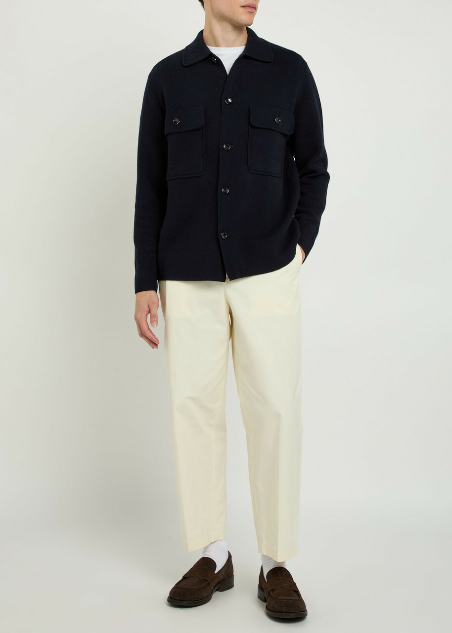 Allude Wool and Cashmere-blend Overshirt Black