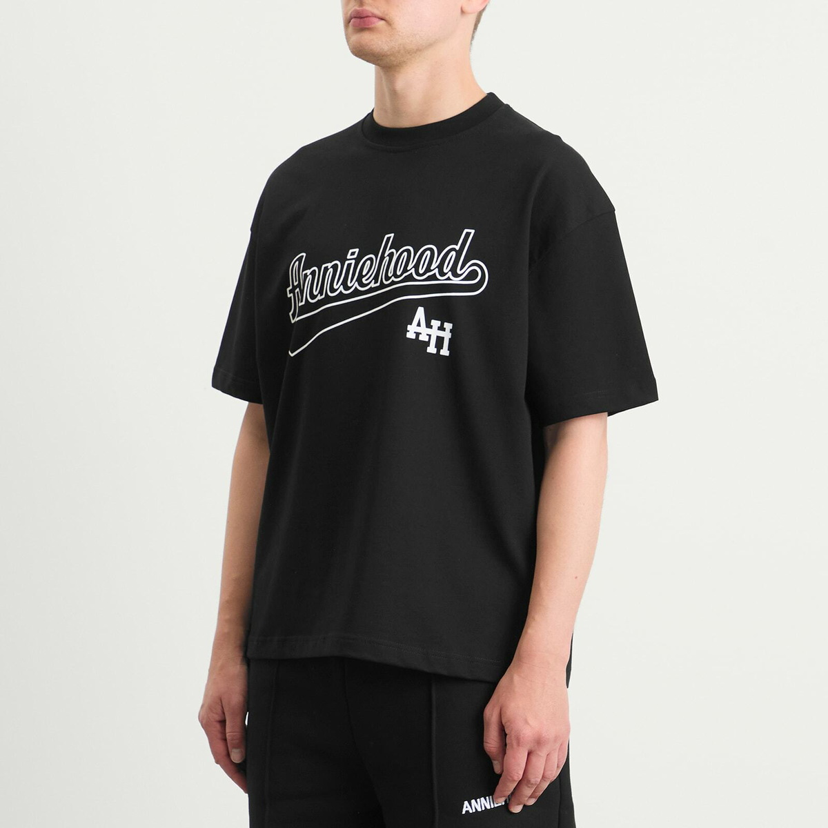 ANNIE HOOD Men's Baseball T-Shirt in Black