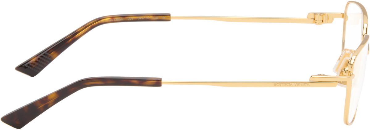 Bottega Veneta Gold Rectangular Ribbon Glasses
