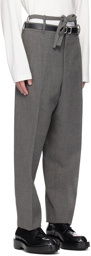 Jil Sander Gray Belted Trousers