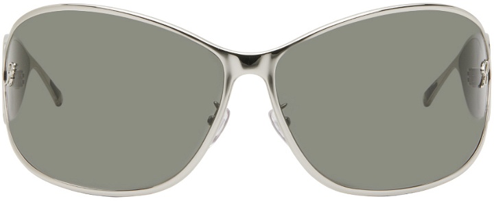 Photo: Blumarine Silver Wraparound Sunglasses