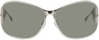 Blumarine Silver Wraparound Sunglasses