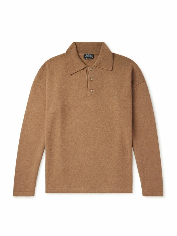 Photo: A.P.C. - Manuel Wool Polo Shirt - Brown