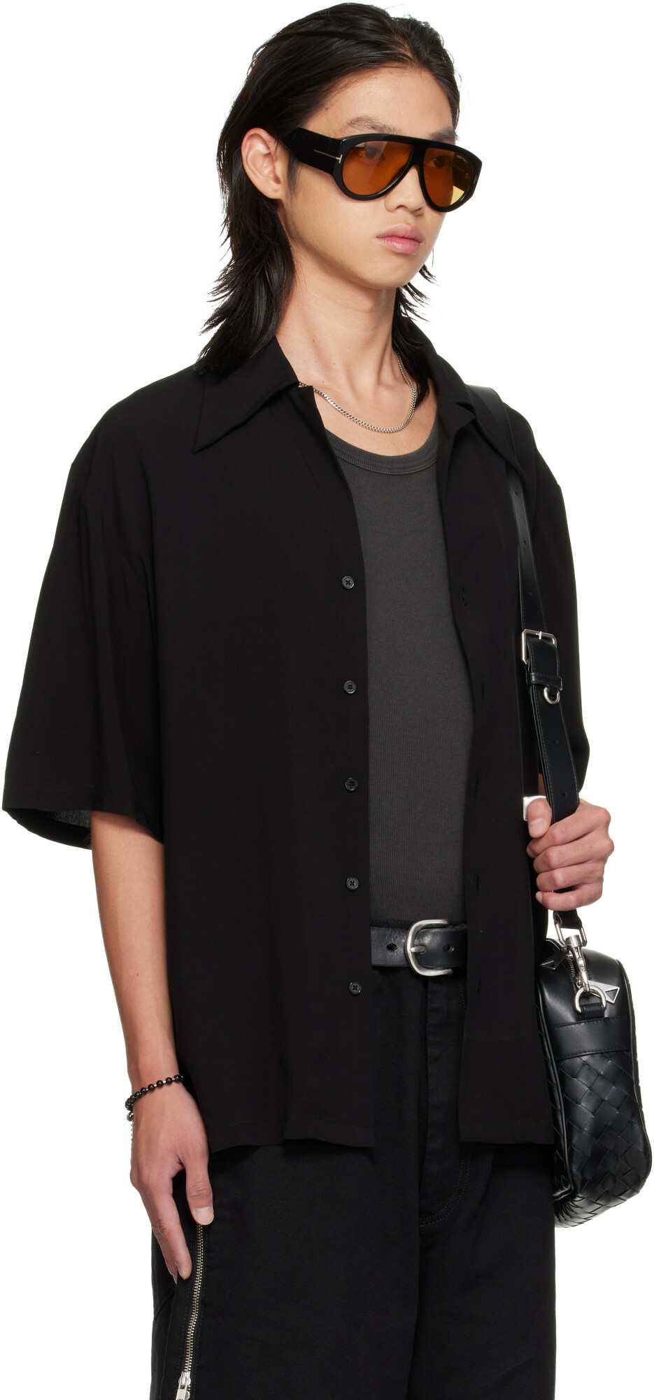 LU'U DAN Black Uniform Shirt