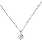 WWW.WILLSHOTT Silver Faceted Diamond Pendant Necklace