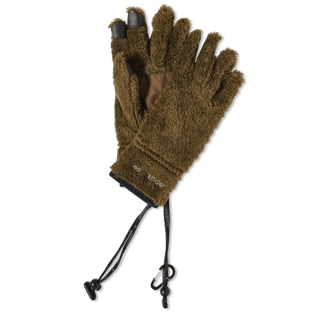 Photo: And Wander Men's High Loft Fleece Gloves in Khaki