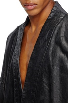 Diesel Denim kimono coat with coated front - Denim Jackets - Unisex - Black