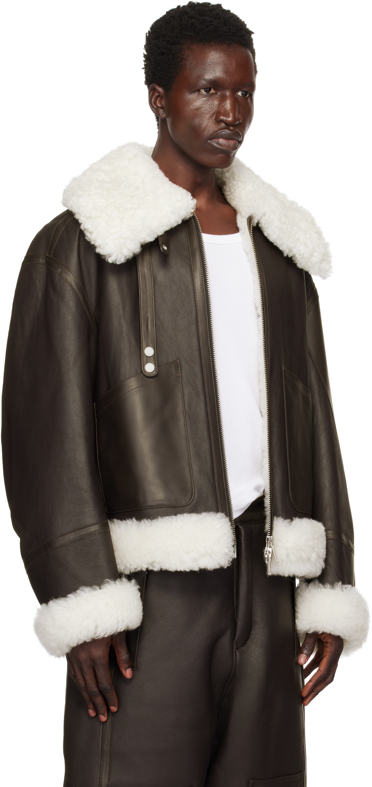 Moose Knuckles Brown MTD Pilot Shearling Jacket