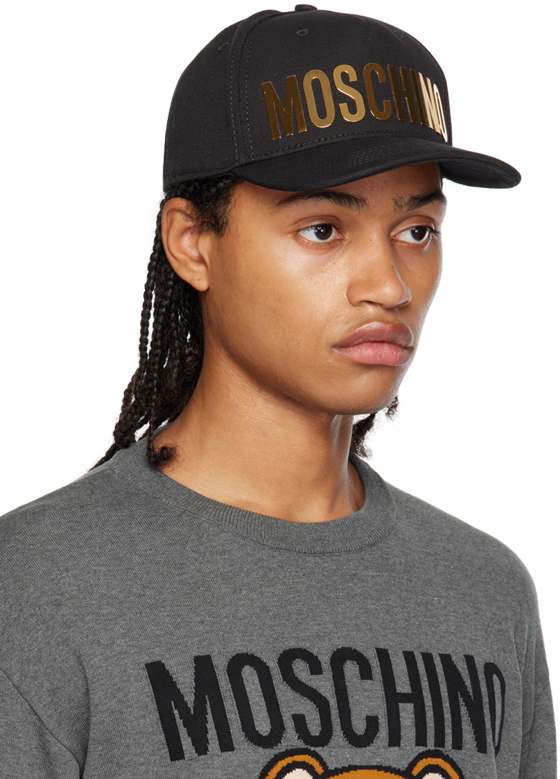 Moschino Black Canvas Cap