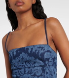 Alexander McQueen Damask denim pencil dress