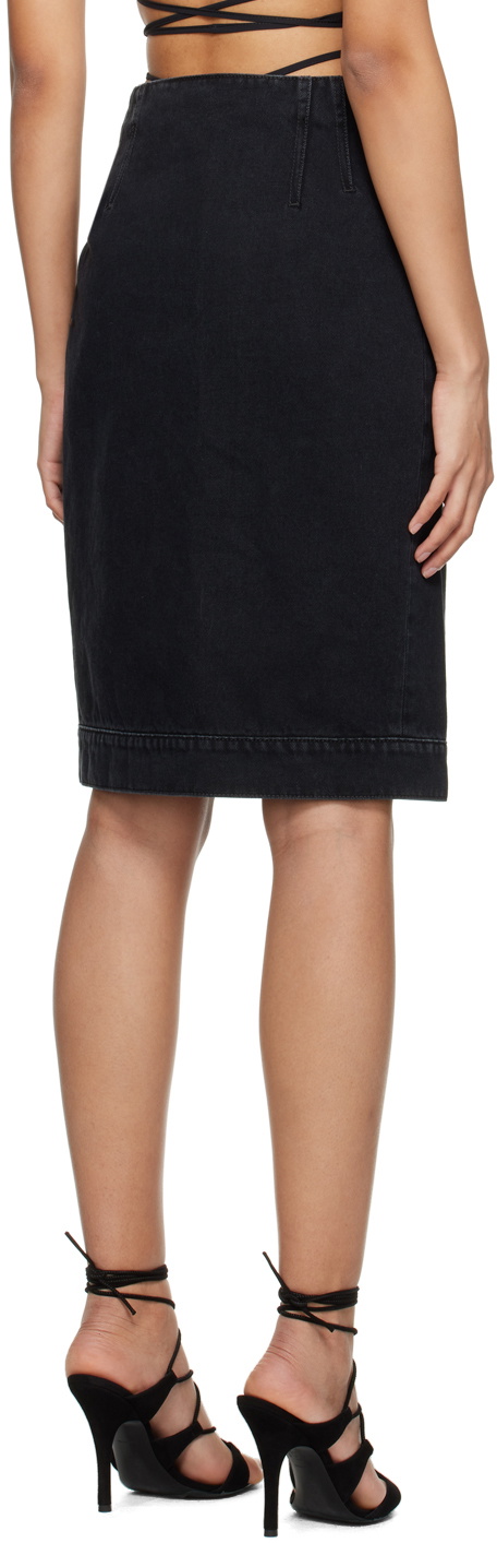 ioannes Black Wrap Denim Miniskirt