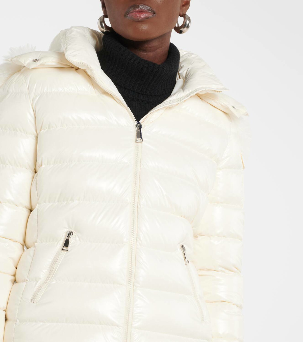 『MONCLER』Badyf Shearling-Trimmed Down Jacket★White★ Moncler Badyf shearling-trimmed down jacket Moncler