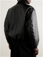 Raf Simons - Leather Bomber Jacket - Black