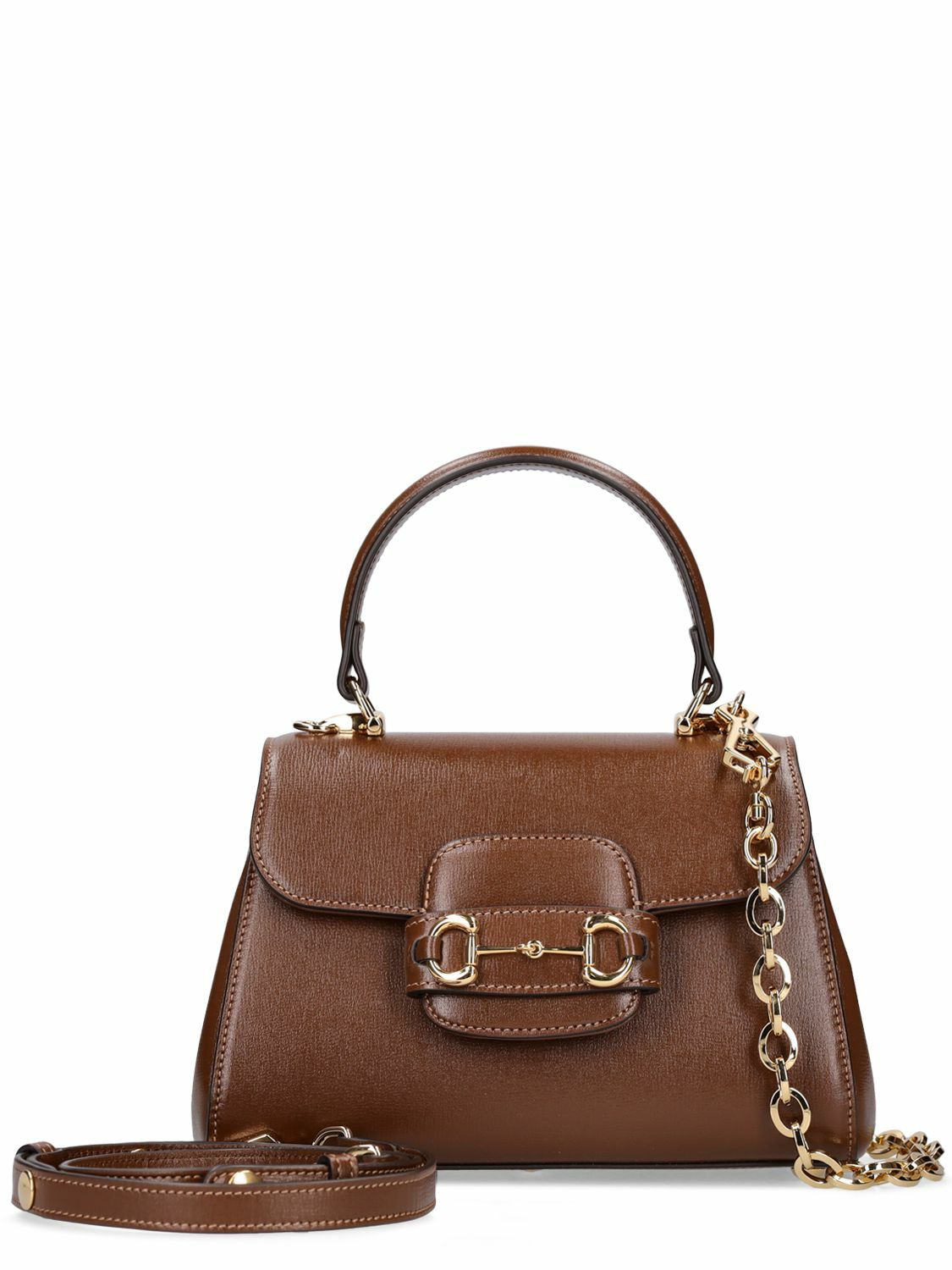 GUCCI - 1955 Horsebit Leather Top Handle Bag