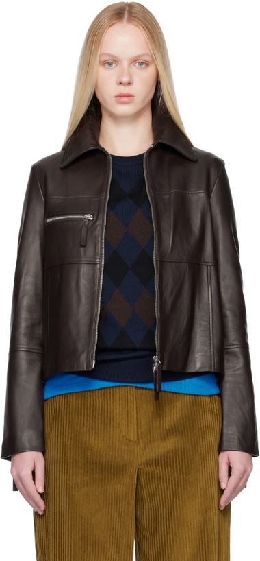 Photo: Proenza Schouler Brown Proenza Schouler White Label Annabel Leather Jacket