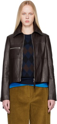 Proenza Schouler Brown Proenza Schouler White Label Annabel Leather Jacket