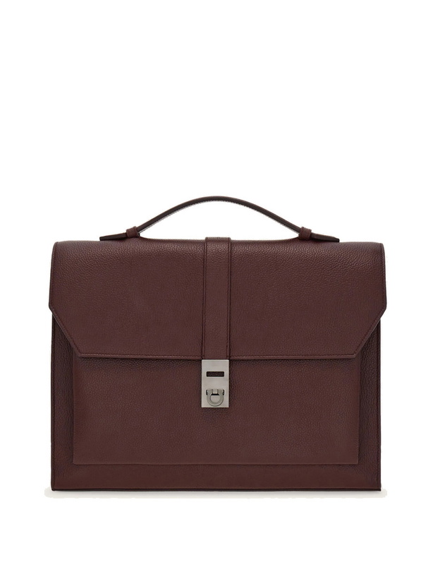 Photo: Ferragamo Mens Hug buckle briefcase in Red
