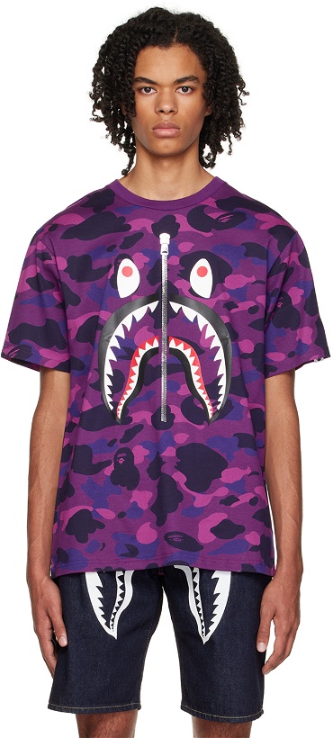 Photo: BAPE Purple Camo Shark T-Shirt